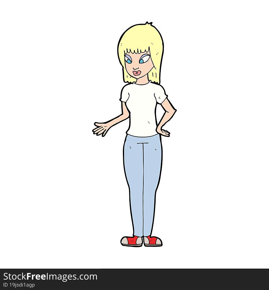 cartoon woman explaining