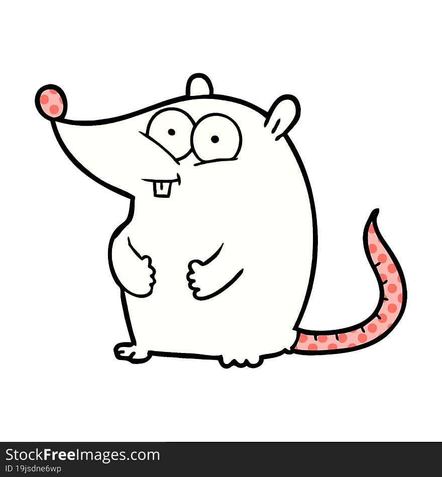 cartoon happy white lab mouse. cartoon happy white lab mouse