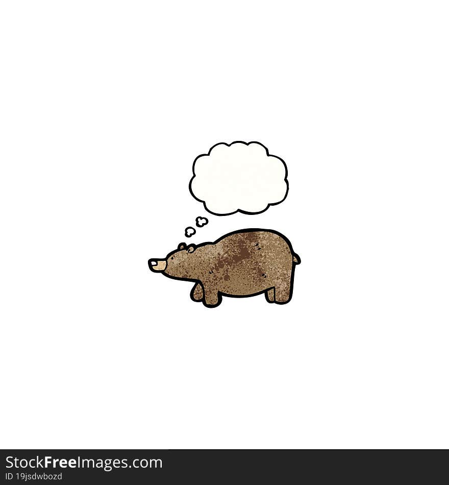 cartoon bear with thought bubble