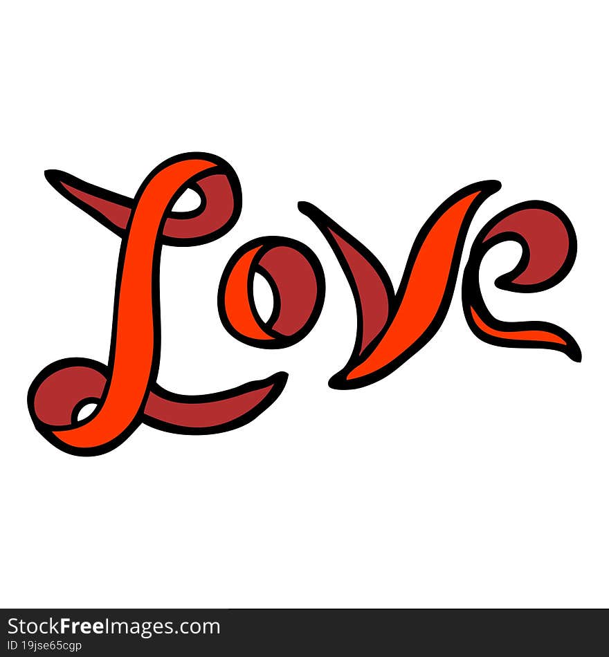 hand drawn doodle style cartoon love banner