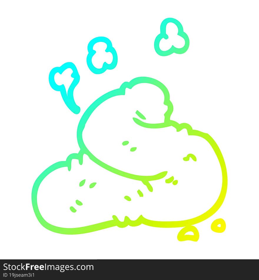 cold gradient line drawing cartoon poop