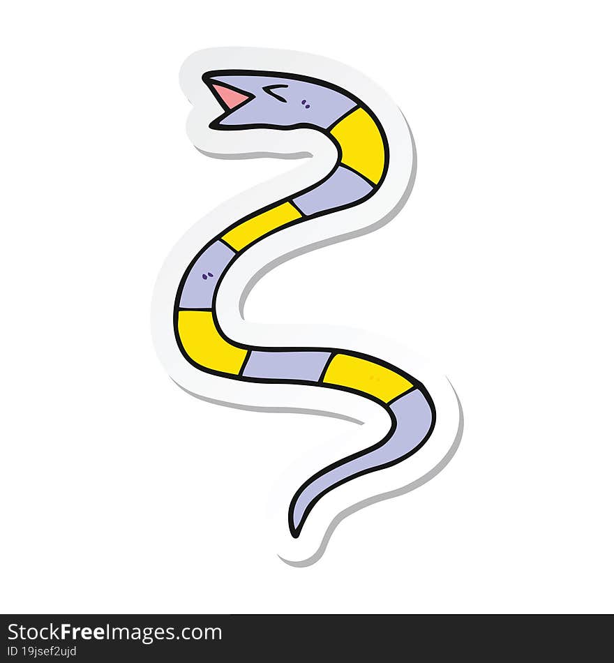 sticker of a cartoon snake