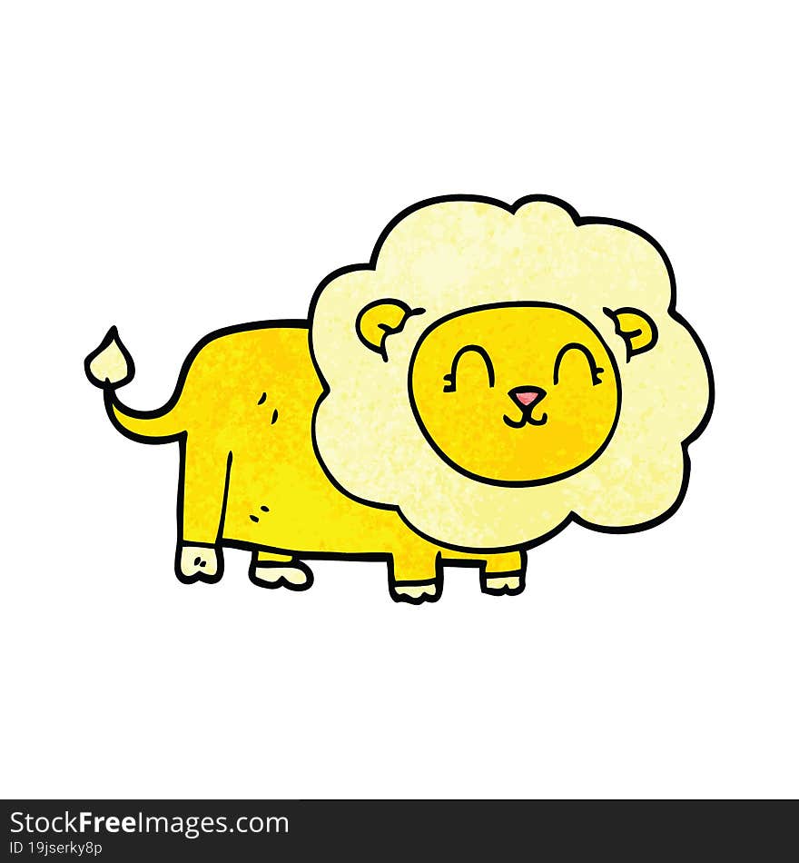 cartoon doodle happy lion