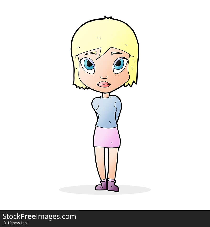 cartoon shy girl