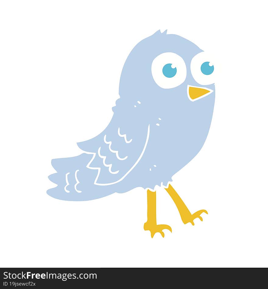 flat color illustration of bird. flat color illustration of bird