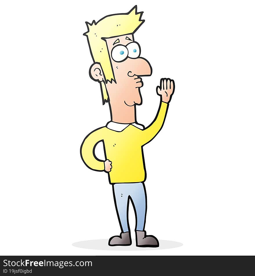 Cartoon Man Waving