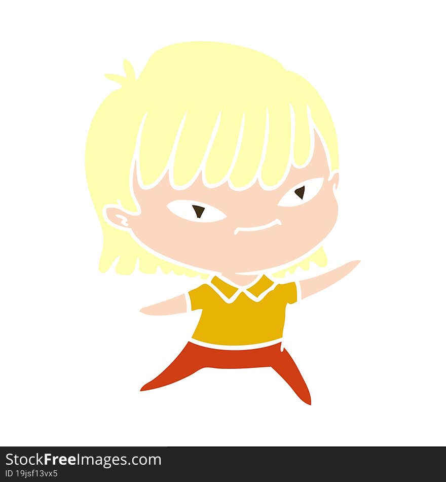 flat color style cartoon woman