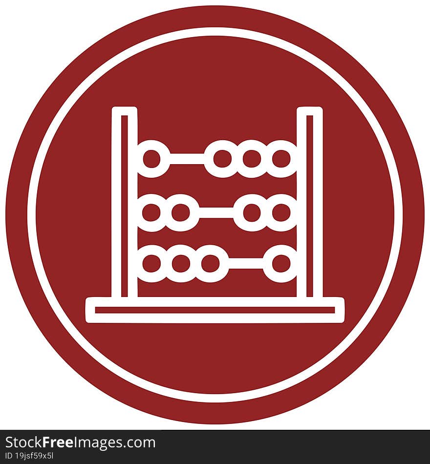 traditional abacus circular icon