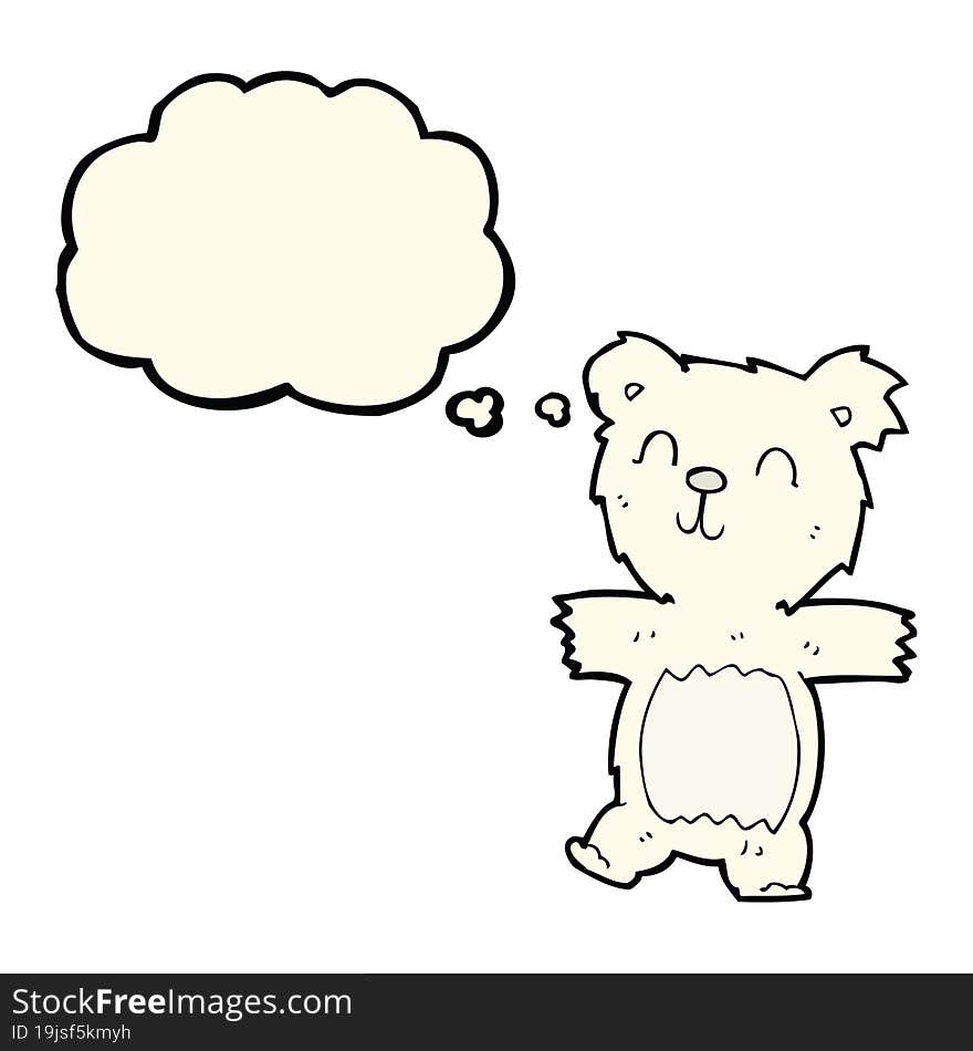 Cartoon Cute Polar Bear Cub With Thought Bubble