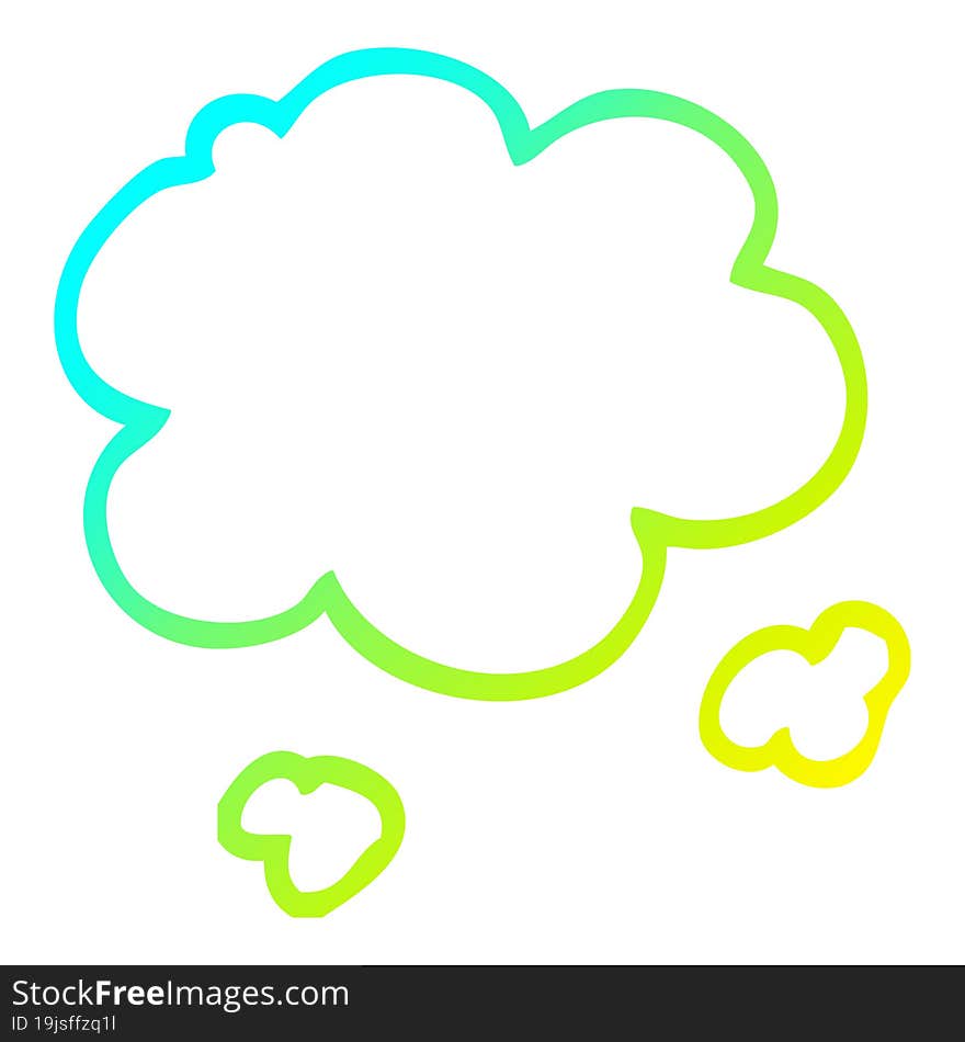 Cold Gradient Line Drawing Cartoon Cloud