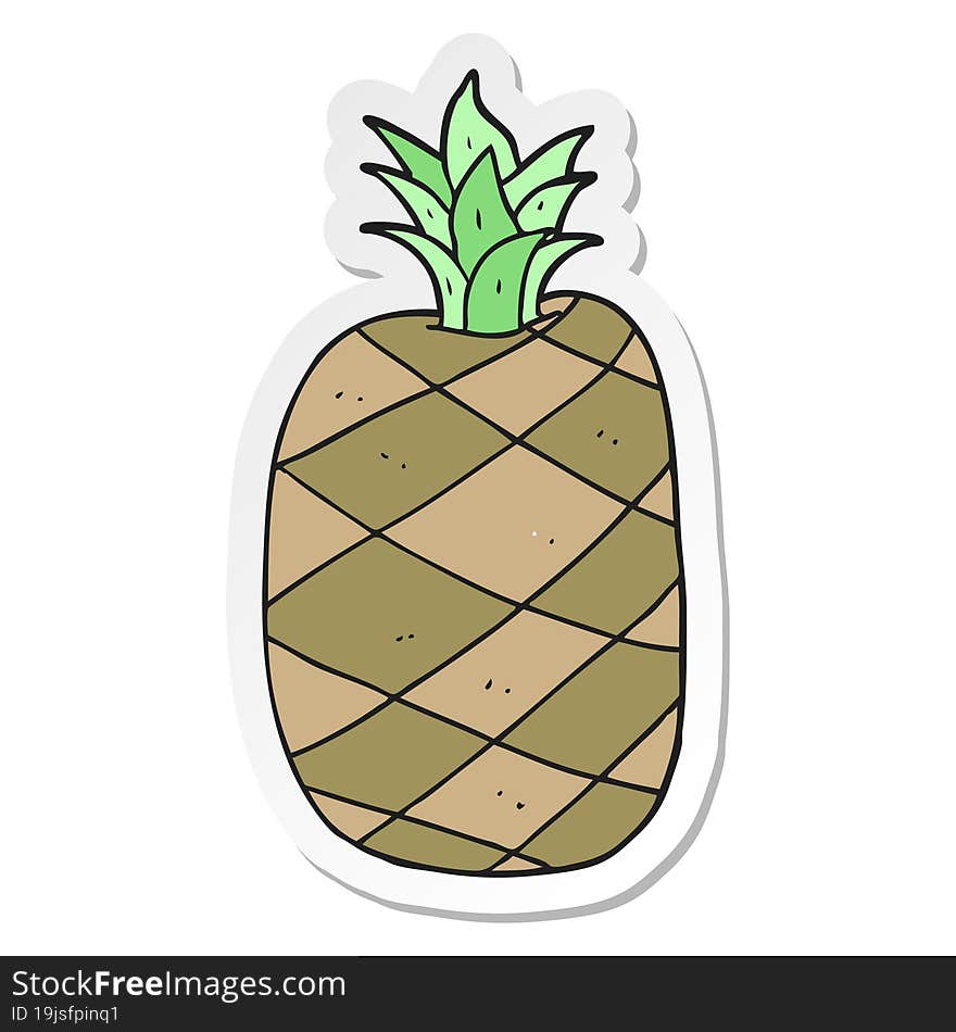 sticker of a cartoon pineapple