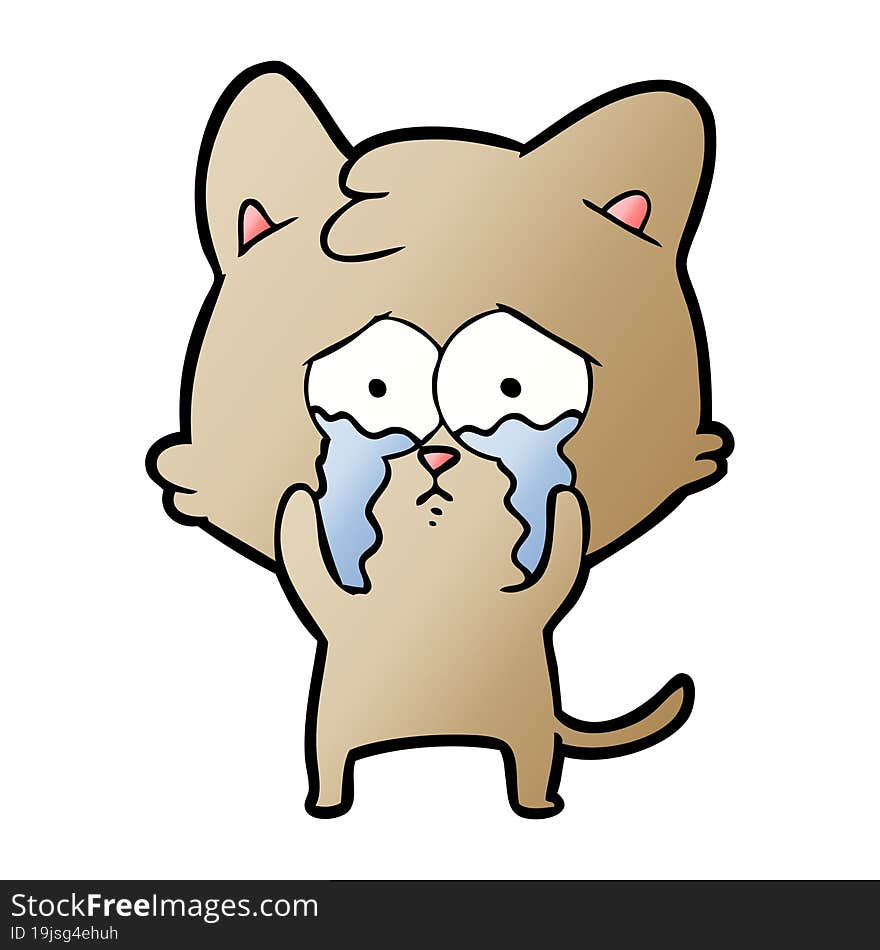 cartoon crying cat. cartoon crying cat