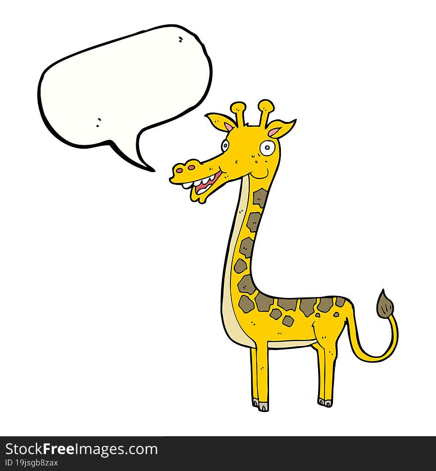 cartoon giraffe with speech bubble