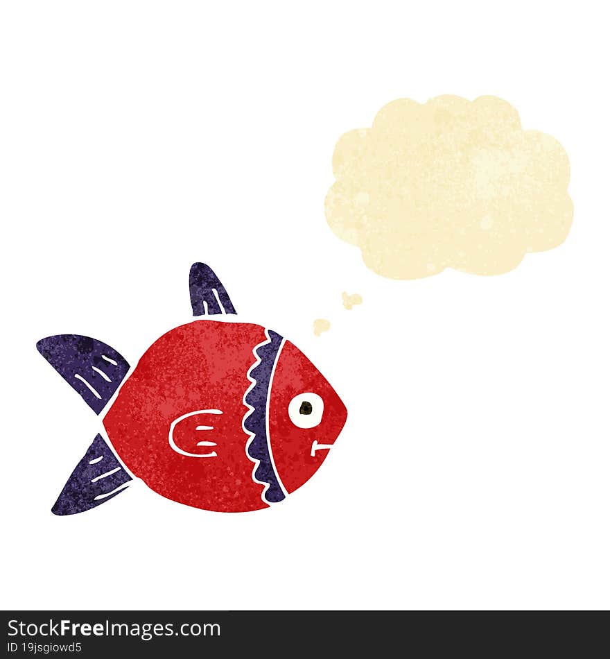 cartoon fish with thought bubble