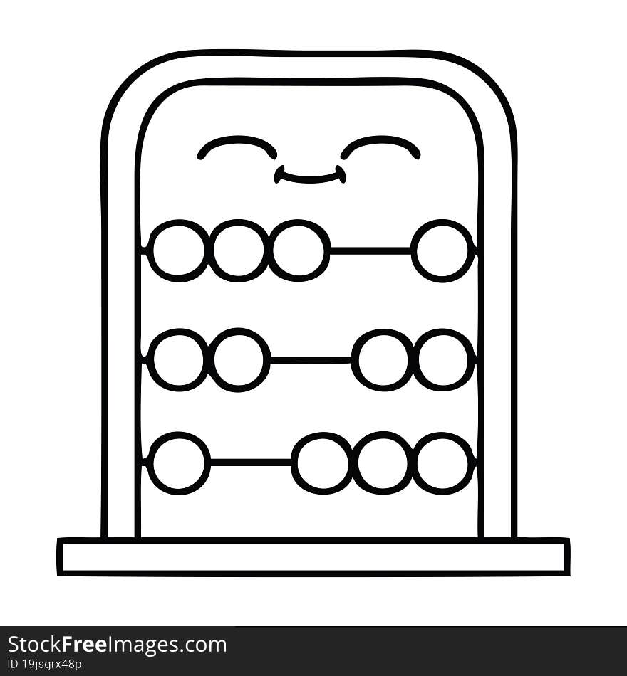 line drawing cartoon abacus