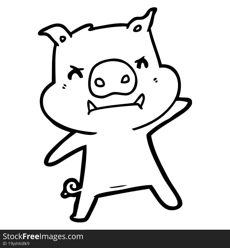 angry cartoon pig. angry cartoon pig