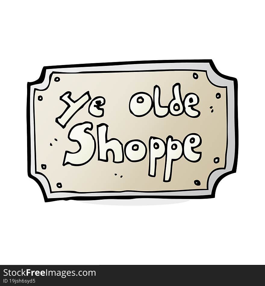 cartoon old fake shop sign