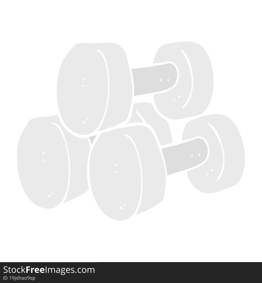 flat color illustration of a cartoon dumbbells