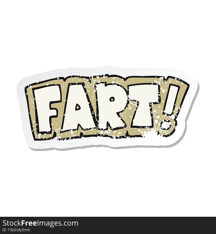 retro distressed sticker of a cartoon fart symbol