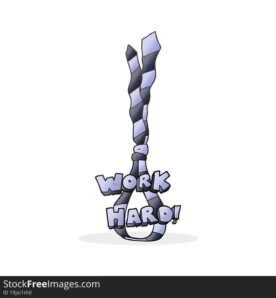 freehand drawn cartoon work hard symbol