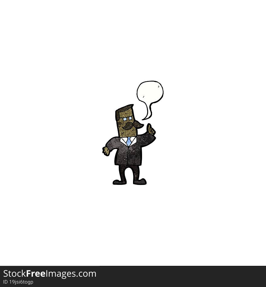 Cartoon Man With Speech Bubble