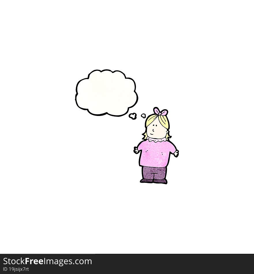 Fat Woman With Thought Bubble Cartoon