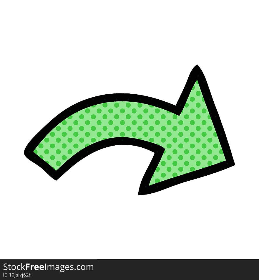 comic book style cartoon pointing arrow