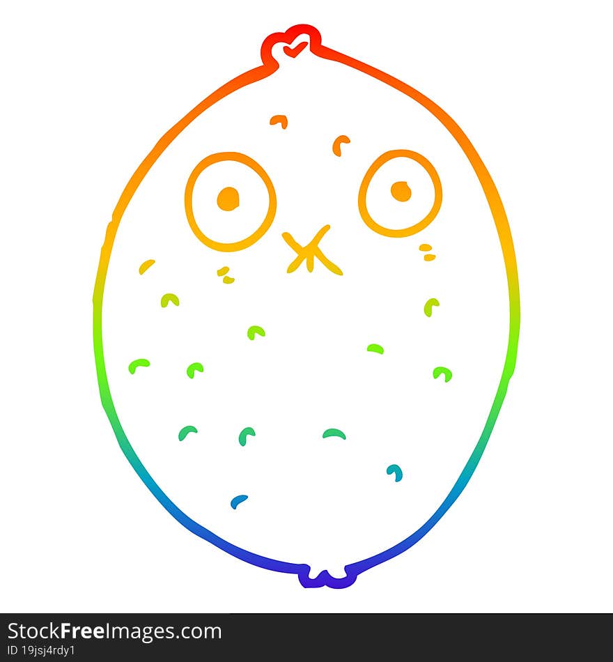 rainbow gradient line drawing cartoon bitter lemon