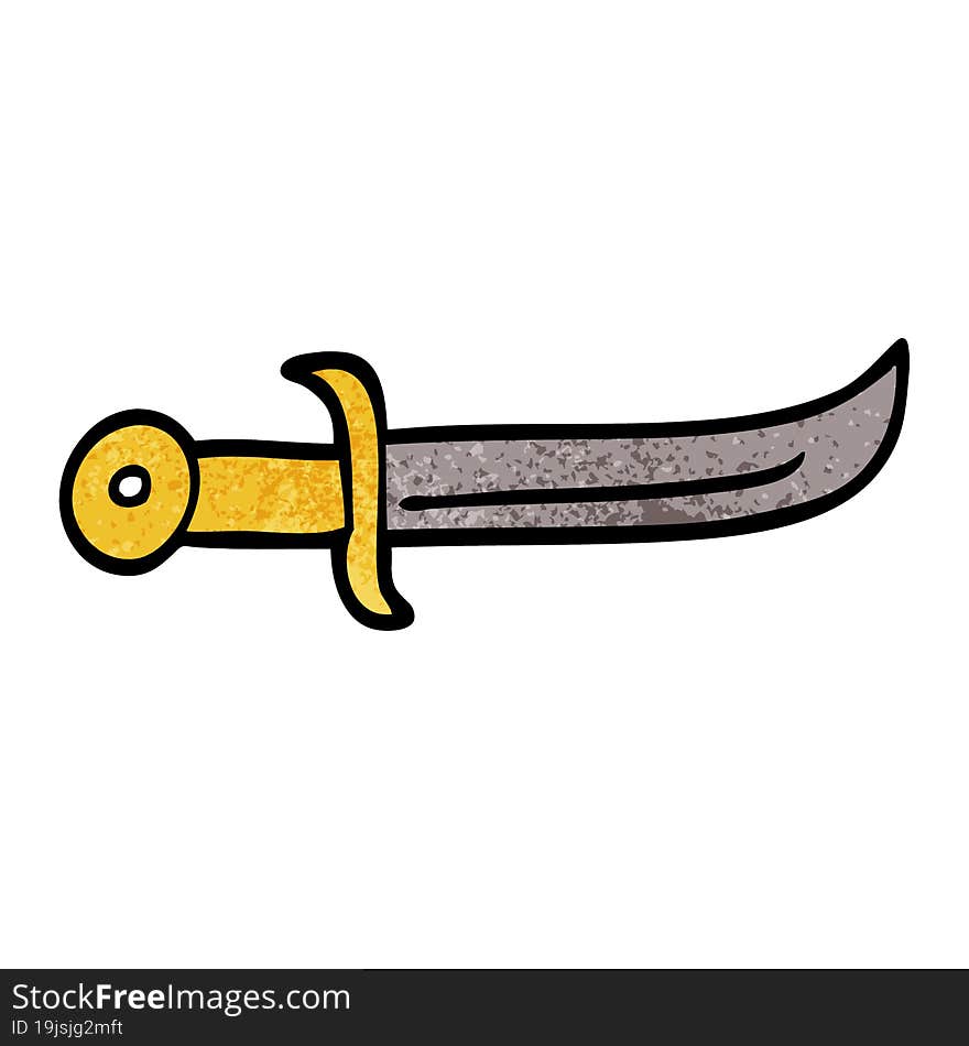 cartoon doodle curved dagger