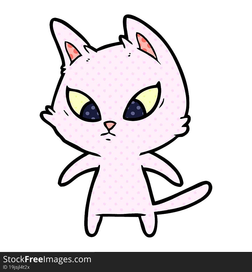 confused cartoon cat. confused cartoon cat