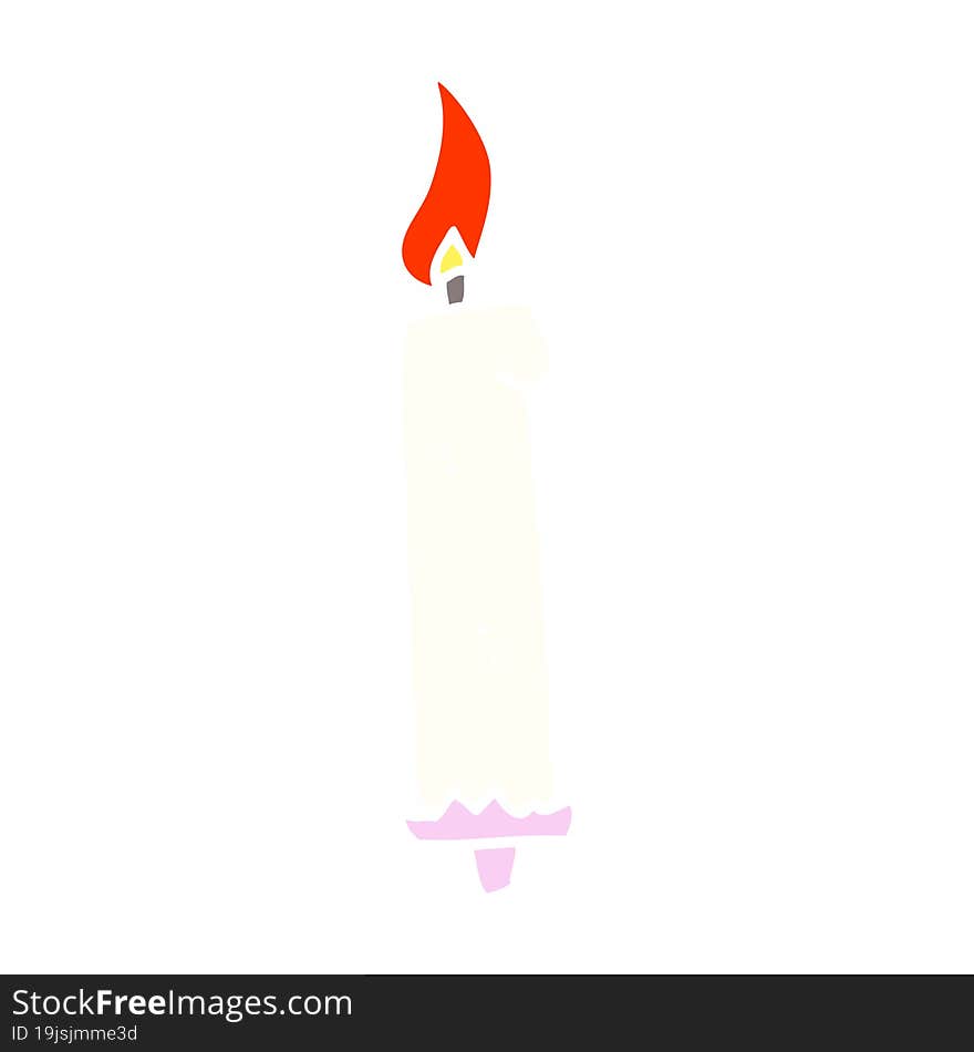 flat color illustration cartoon birthday candle