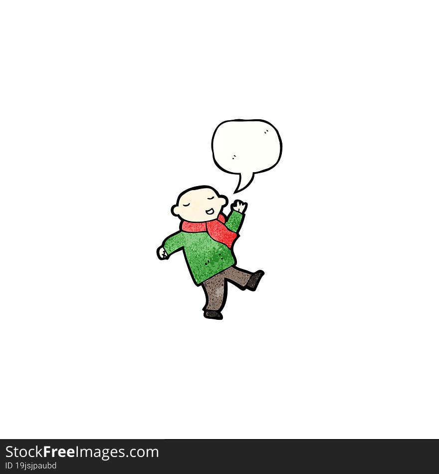 cartoon dancing bald man