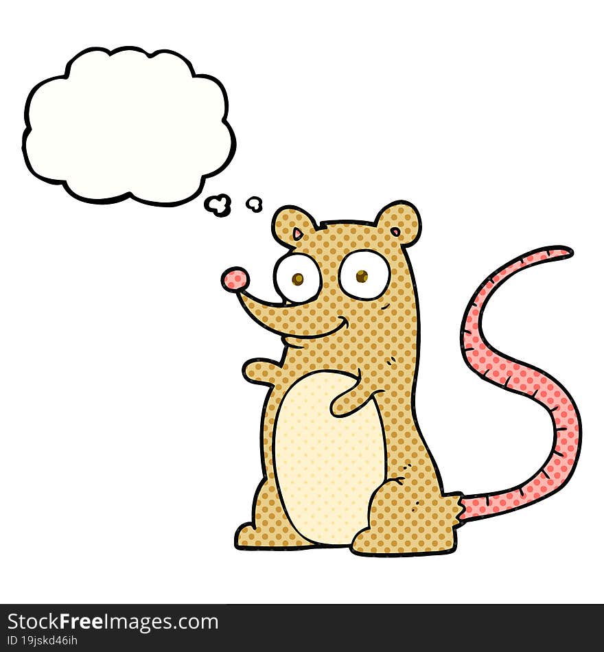 freehand drawn thought bubble cartoon mouse