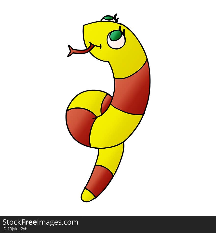 gradient cartoon kawaii of a cute snake