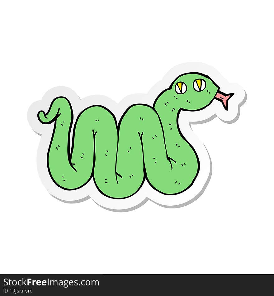 sticker of a funny cartoon snake