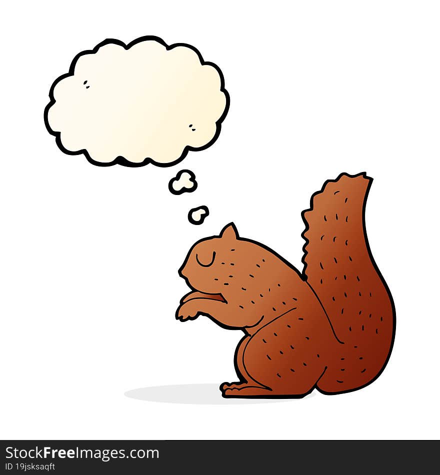 cartoon squirrel with thought bubble