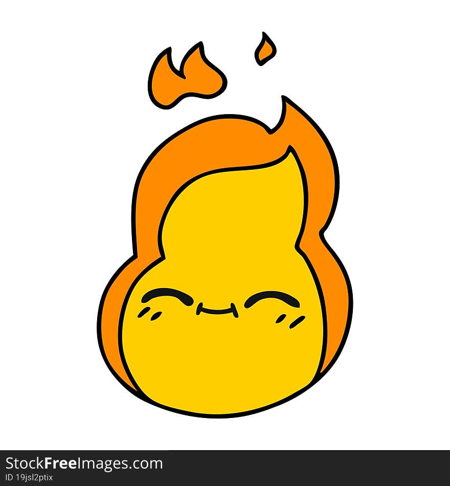 cartoon of cute kawaii fire flame