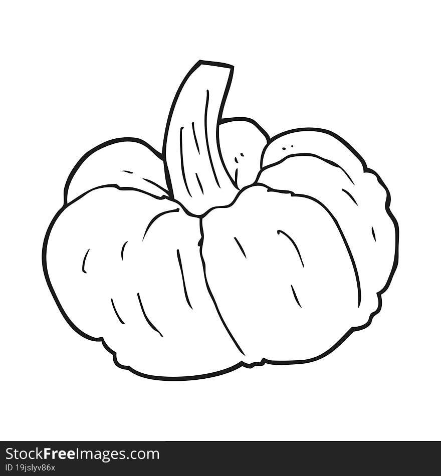 black and white cartoon pumpkin