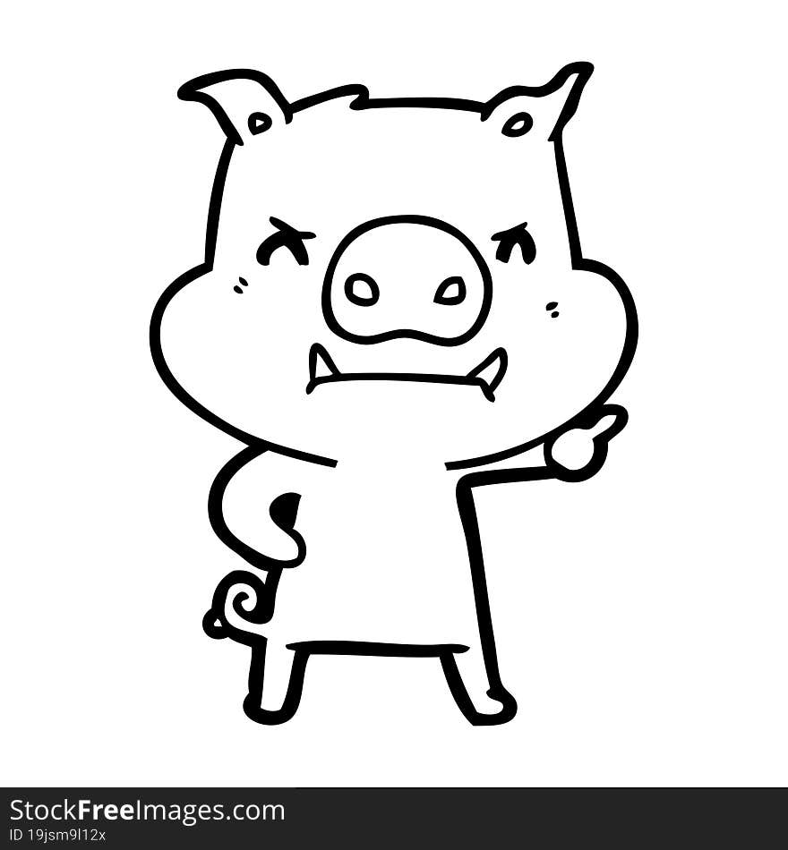 angry cartoon pig. angry cartoon pig