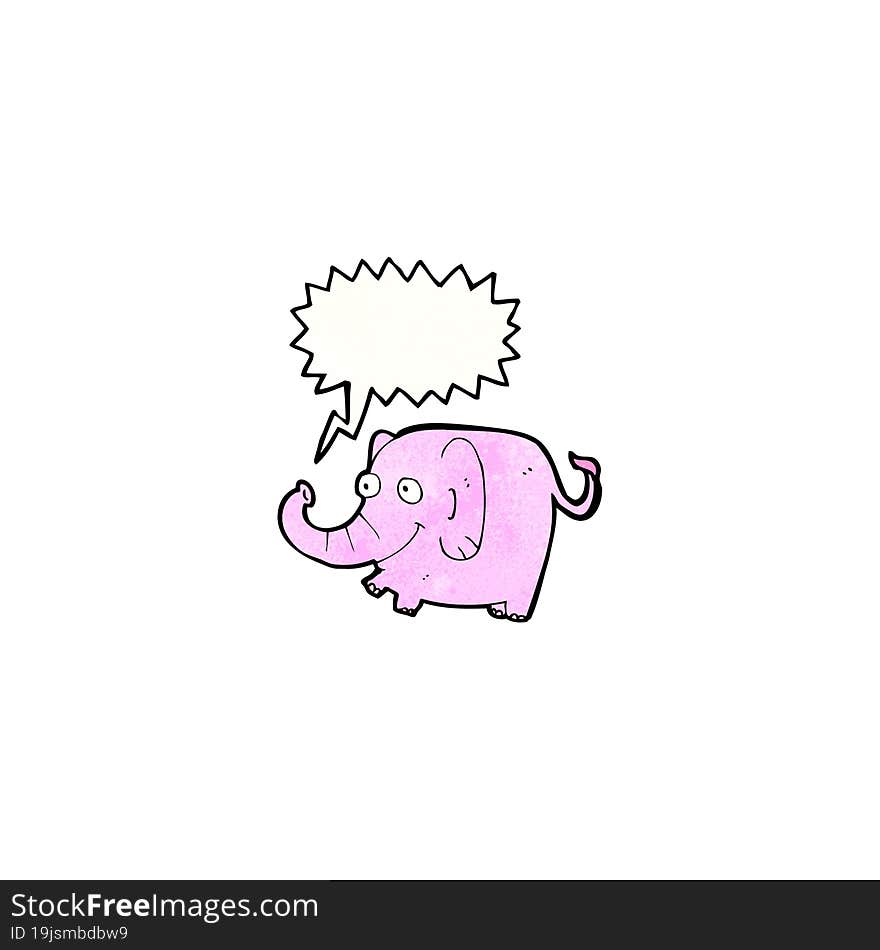 cartoon pink elephant trumpeting