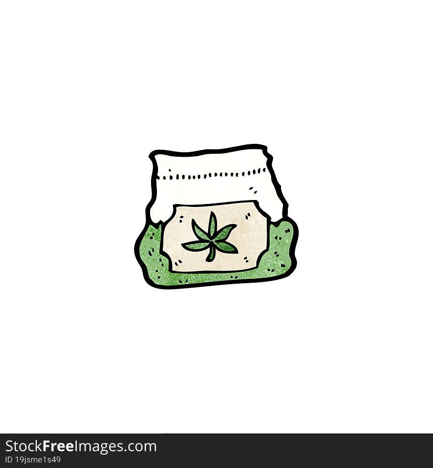 cartoon bag of weed