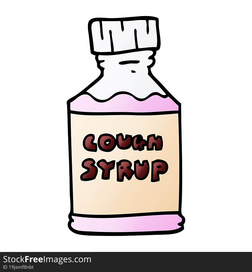 cartoon doodle cough syrup