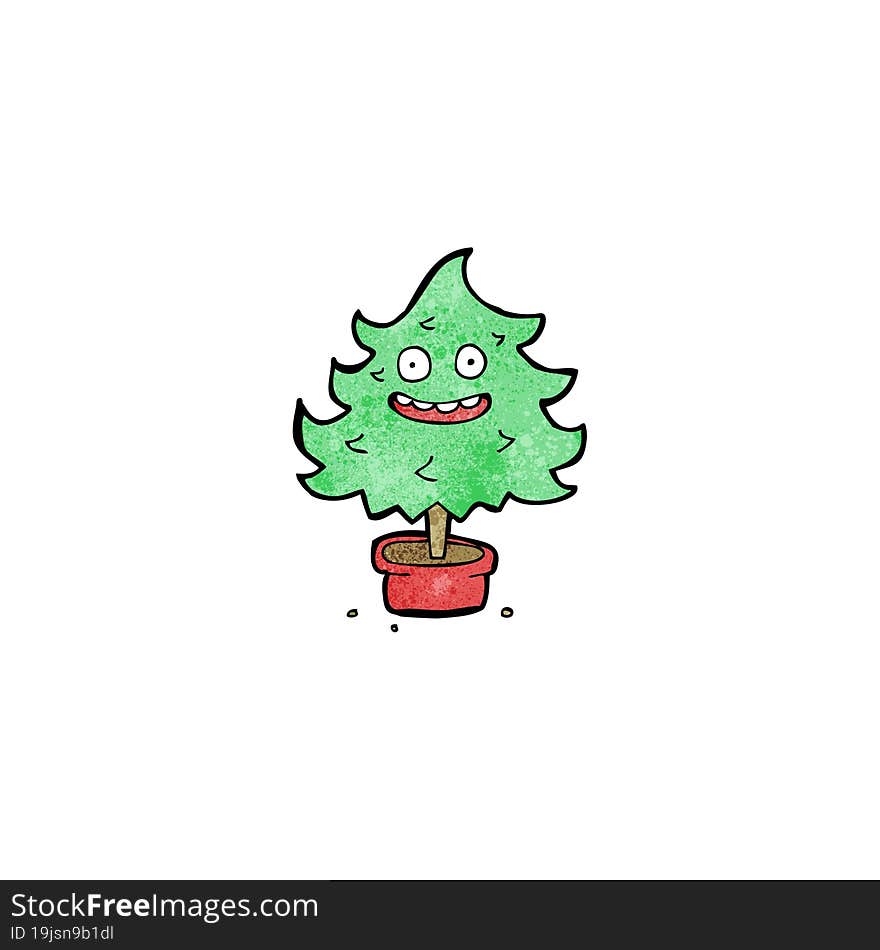 cartoon happy christmas tree