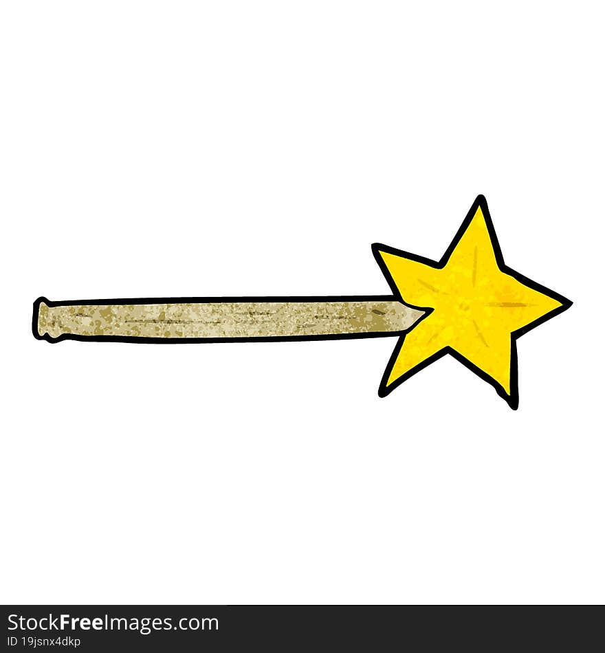 cartoon magic star wand. cartoon magic star wand