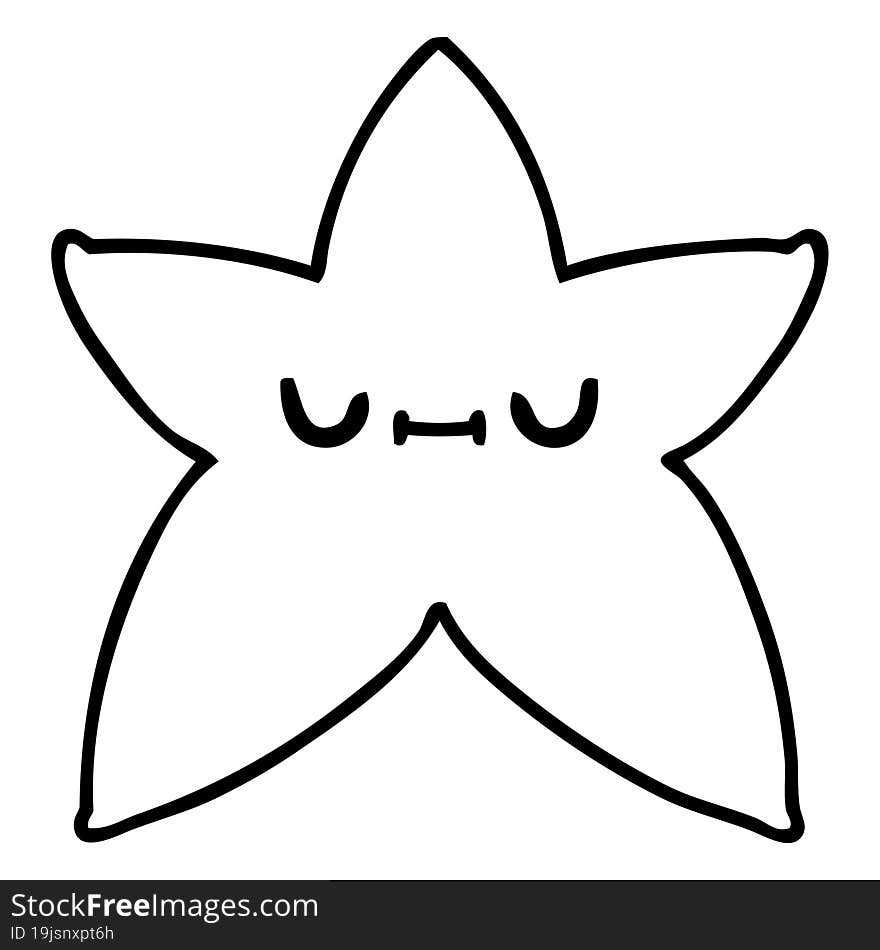 line doodle of a content peaceful star