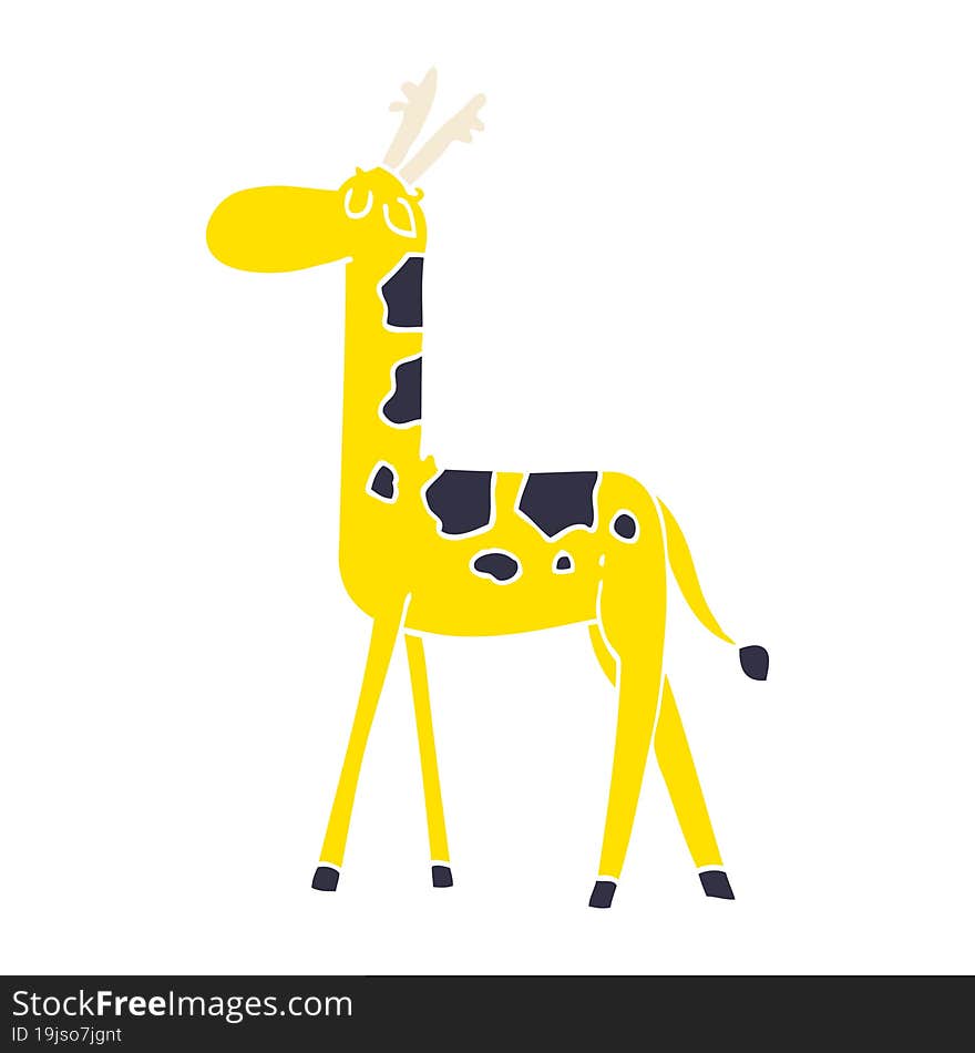 cartoon doodle walking giraffe