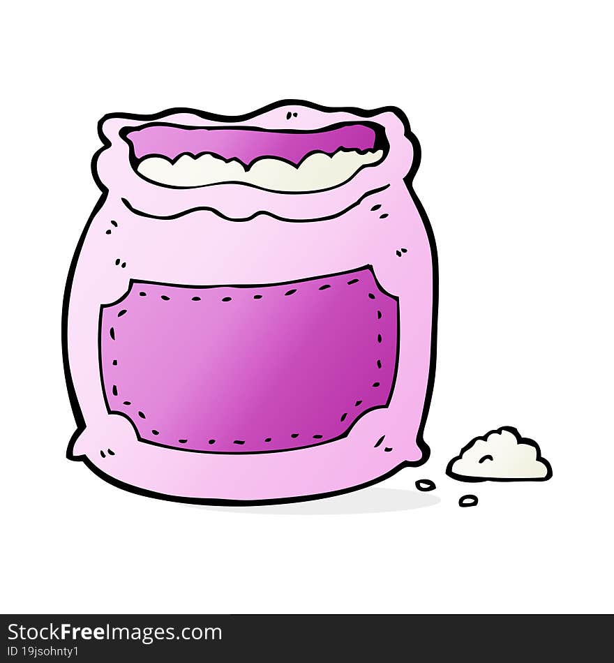 cartoon pink bag of flour