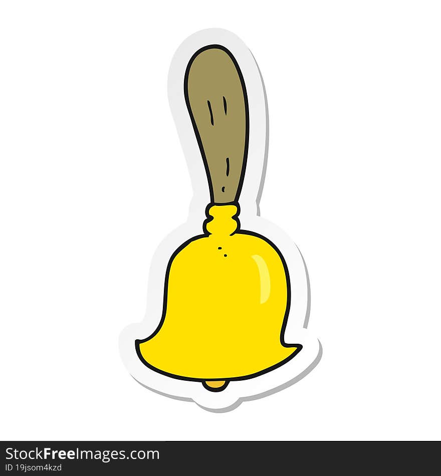 sticker of a cartoon hand bell