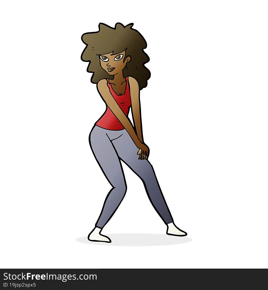 cartoon woman posing