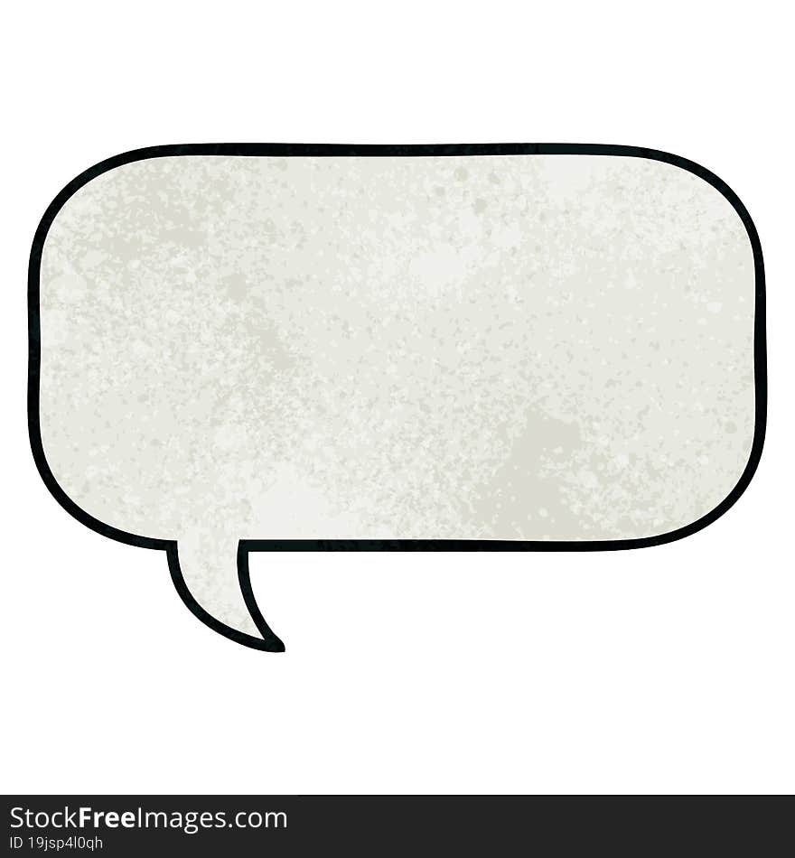 Retro Grunge Texture Cartoon Speech Bubble